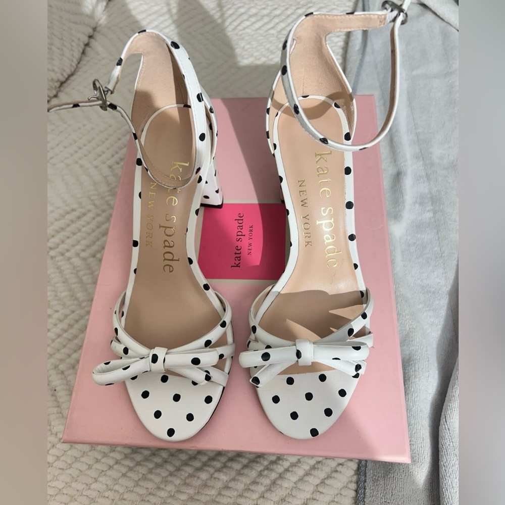 Kate Spade Black and White Polka Dot Heels